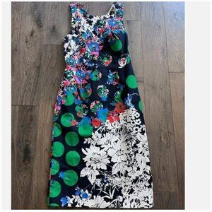 Anthropologie Maeve Vanda Floral Polka Dot Shift Dress Size 2 Multicolor